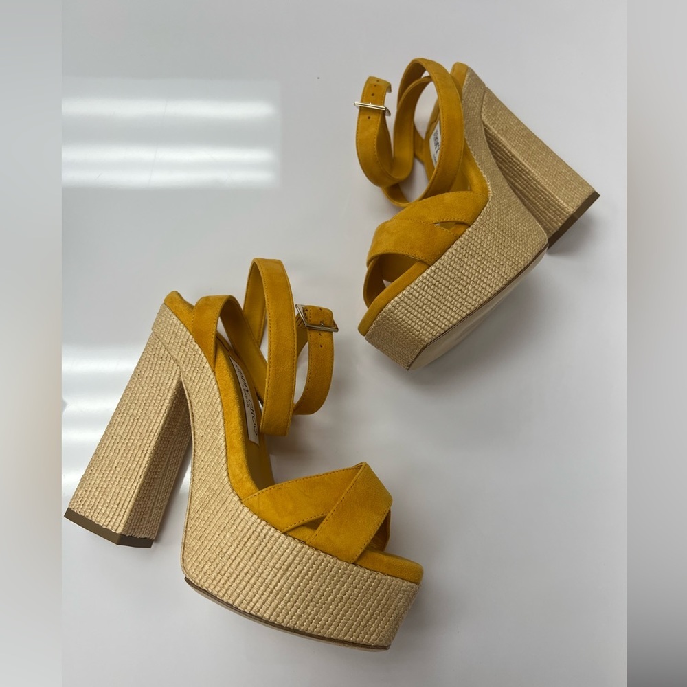 Jimmy Choo Women's Gaia 140 Platform Sandals in Sunflower